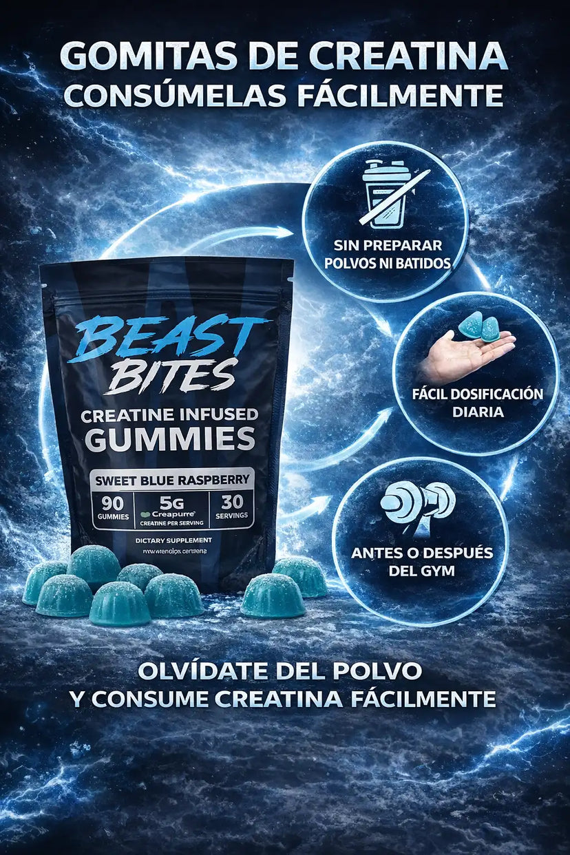 CREATINA EN GOMITAS BEAST BITES + ENVIO GRATIS